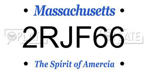 2RJF66 Massachusetts License Plate