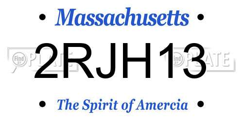 2RJH13 Massachusetts License Plate