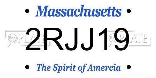 2RJJ19 Massachusetts License Plate