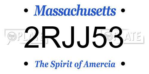 2RJJ53 Massachusetts License Plate