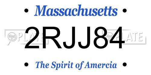 2RJJ84 Massachusetts License Plate
