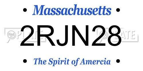 2RJN28 Massachusetts License Plate