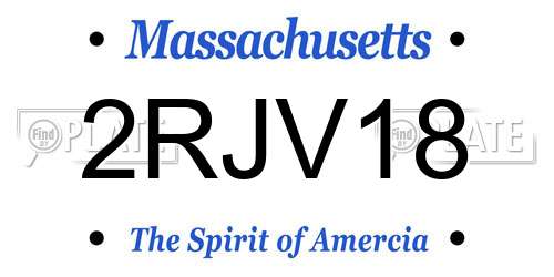 2RJV18 Massachusetts License Plate