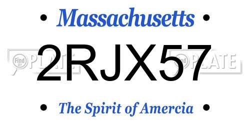 2RJX57 Massachusetts License Plate