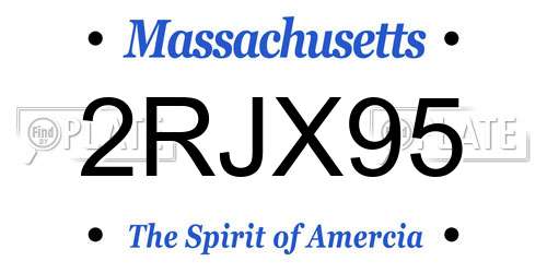 2RJX95 Massachusetts License Plate