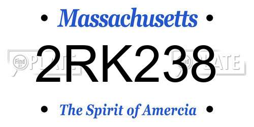 2RK238 Massachusetts License Plate