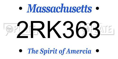 2RK363 Massachusetts License Plate
