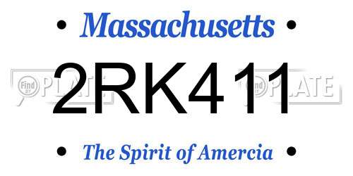 2RK411 Massachusetts License Plate