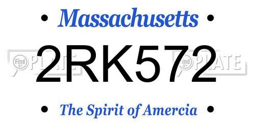 2RK572 Massachusetts License Plate