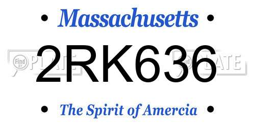 2RK636 Massachusetts License Plate
