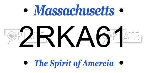 2RKA61 Massachusetts License Plate