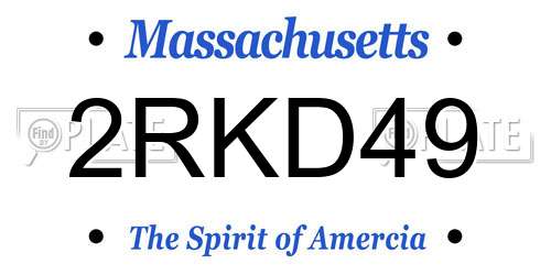 2RKD49 Massachusetts License Plate