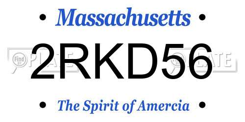 2RKD56 Massachusetts License Plate