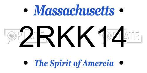 2RKK14 Massachusetts License Plate