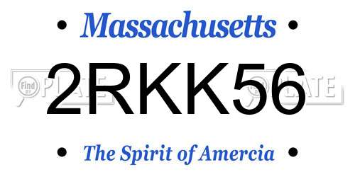 2RKK56 Massachusetts License Plate