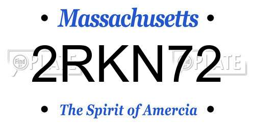 2RKN72 Massachusetts License Plate