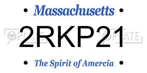 2RKP21 Massachusetts License Plate