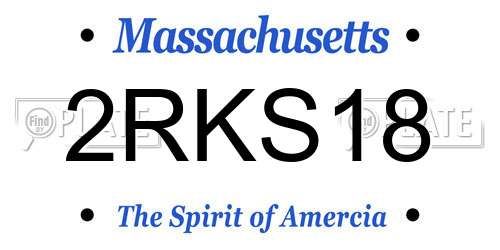 2RKS18 Massachusetts License Plate