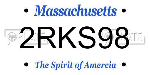 2RKS98 Massachusetts License Plate