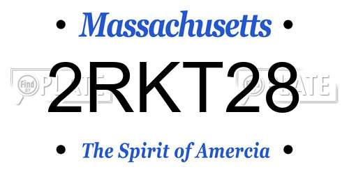 2RKT28 Massachusetts License Plate