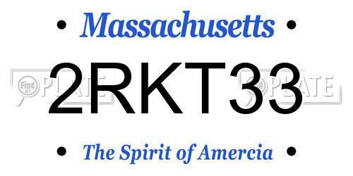 2RKT33 Massachusetts License Plate