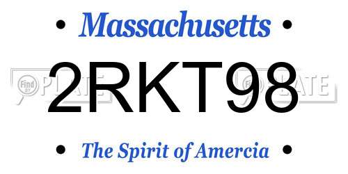 2RKT98 Massachusetts License Plate