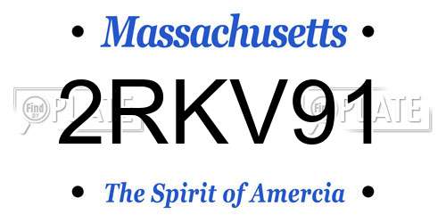 2RKV91 Massachusetts License Plate