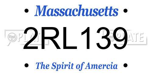 2RL139 Massachusetts License Plate