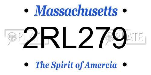 2RL279 Massachusetts License Plate