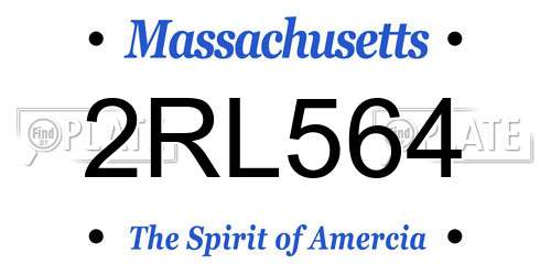 2RL564 Massachusetts License Plate