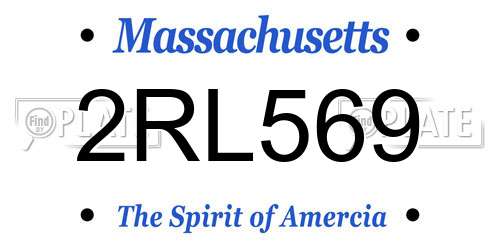 2RL569 Massachusetts License Plate