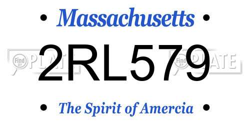 2RL579 Massachusetts License Plate