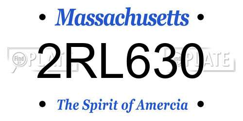 2RL630 Massachusetts License Plate