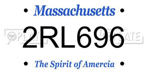2RL696 Massachusetts License Plate