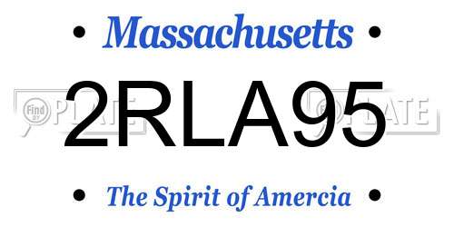 2RLA95 Massachusetts License Plate