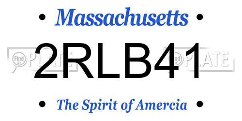 2RLB41 Massachusetts License Plate