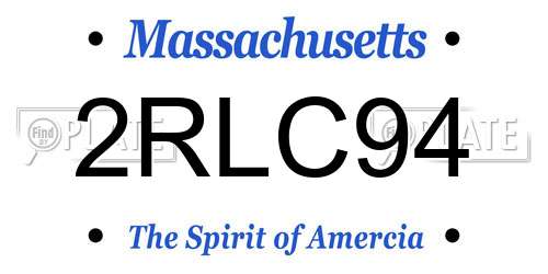 2RLC94 Massachusetts License Plate