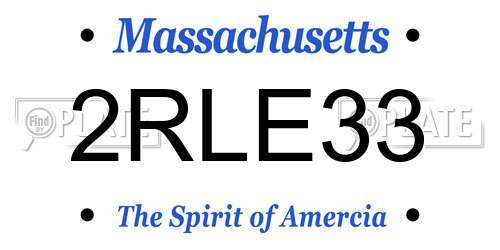2RLE33 Massachusetts License Plate