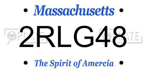 2RLG48 Massachusetts License Plate