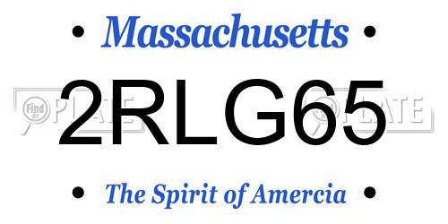 2RLG65 Massachusetts License Plate