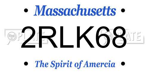2RLK68 Massachusetts License Plate