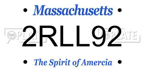 2RLL92 Massachusetts License Plate