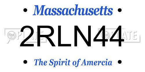 2RLN44 Massachusetts License Plate