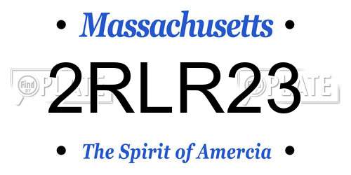 2RLR23 Massachusetts License Plate