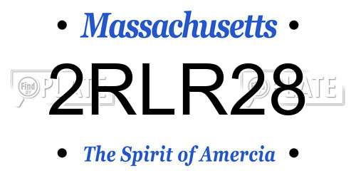 2RLR28 Massachusetts License Plate