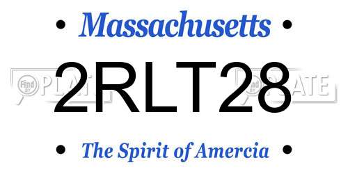 2RLT28 Massachusetts License Plate