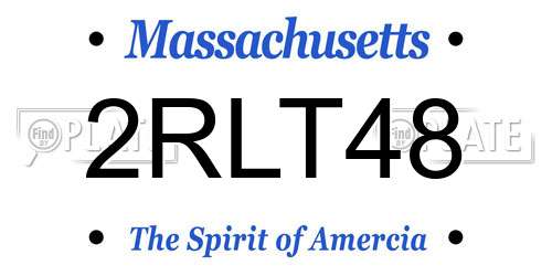 2RLT48 Massachusetts License Plate