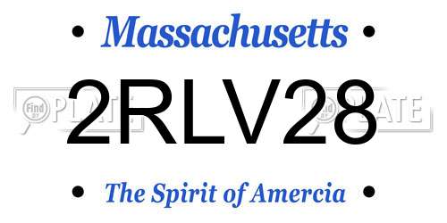 2RLV28 Massachusetts License Plate