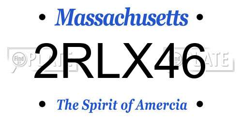 2RLX46 Massachusetts License Plate