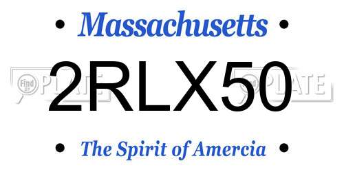 2RLX50 Massachusetts License Plate